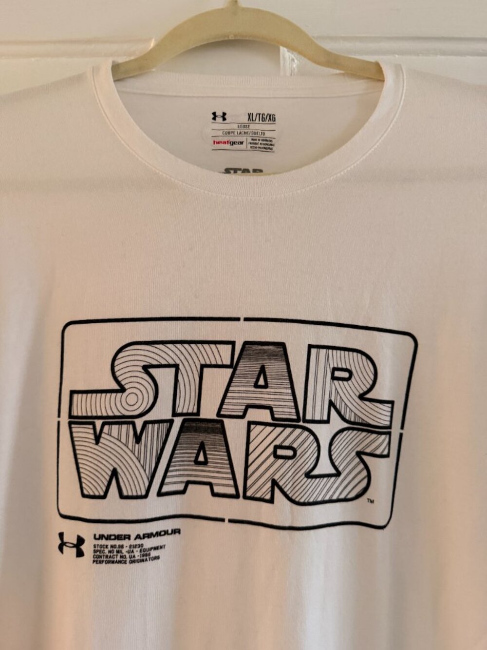 Star Wars White Under Armour Tee | Loose Baggy Fit | Men's XL